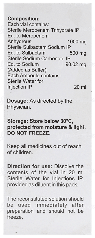 Meropace S 1.5 GM Injection 20 ML